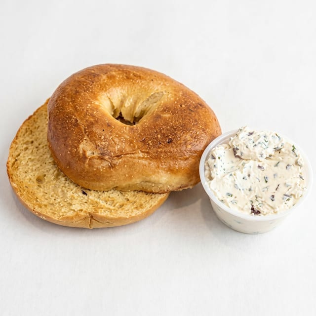 Toasted New York Bagel.